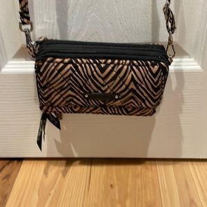 Vera Bradley Black and Brown Patterned Crossbody Bag